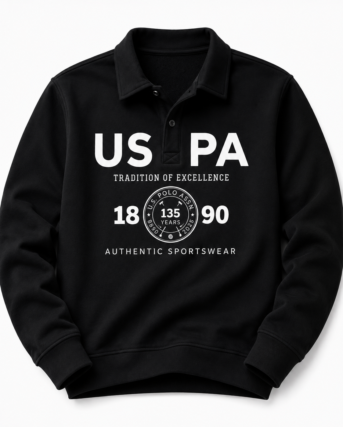 Printed Winter Polo Sweatshirt , Soft Fabric with Modern Cozy Fit