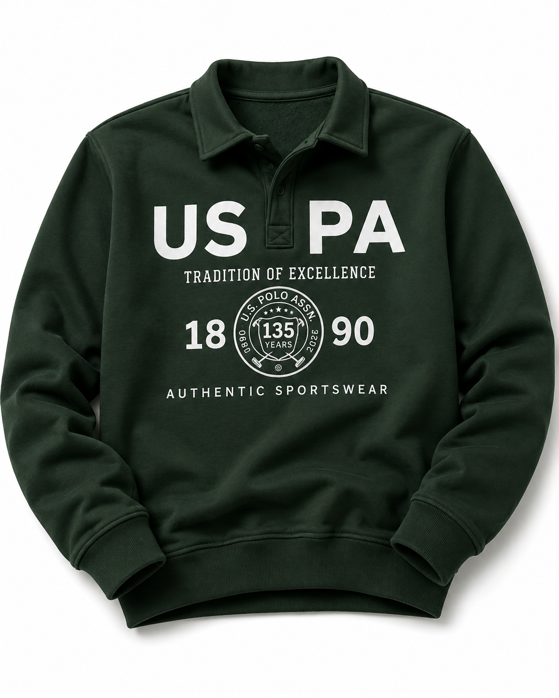Printed Winter Polo Sweatshirt , Soft Fabric with Modern Cozy Fit