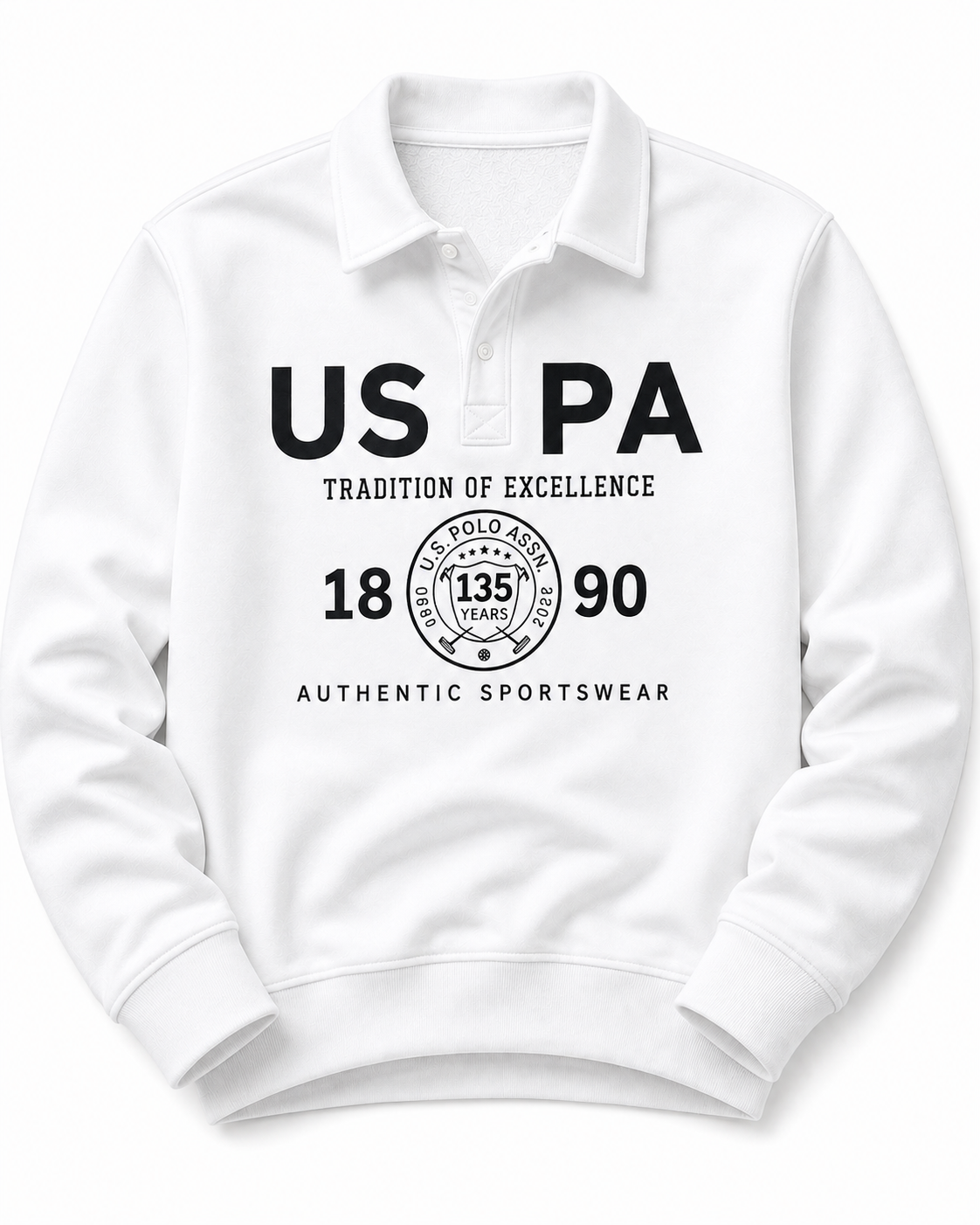 Printed Winter Polo Sweatshirt , Soft Fabric with Modern Cozy Fit