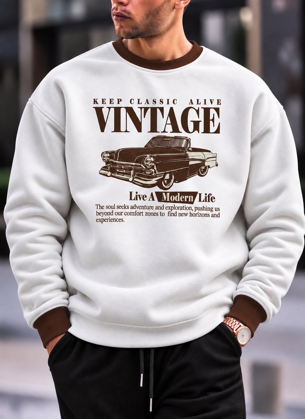 Vintage Oversize Round Fit Ringer Sweatshirt