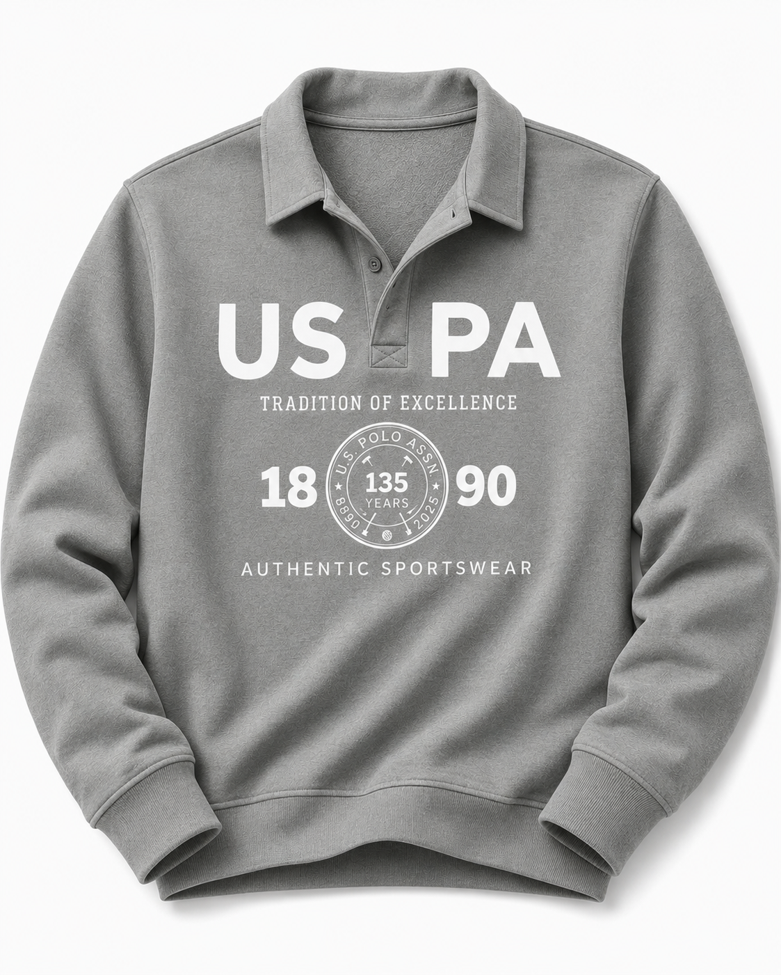 Printed Winter Polo Sweatshirt , Soft Fabric with Modern Cozy Fit