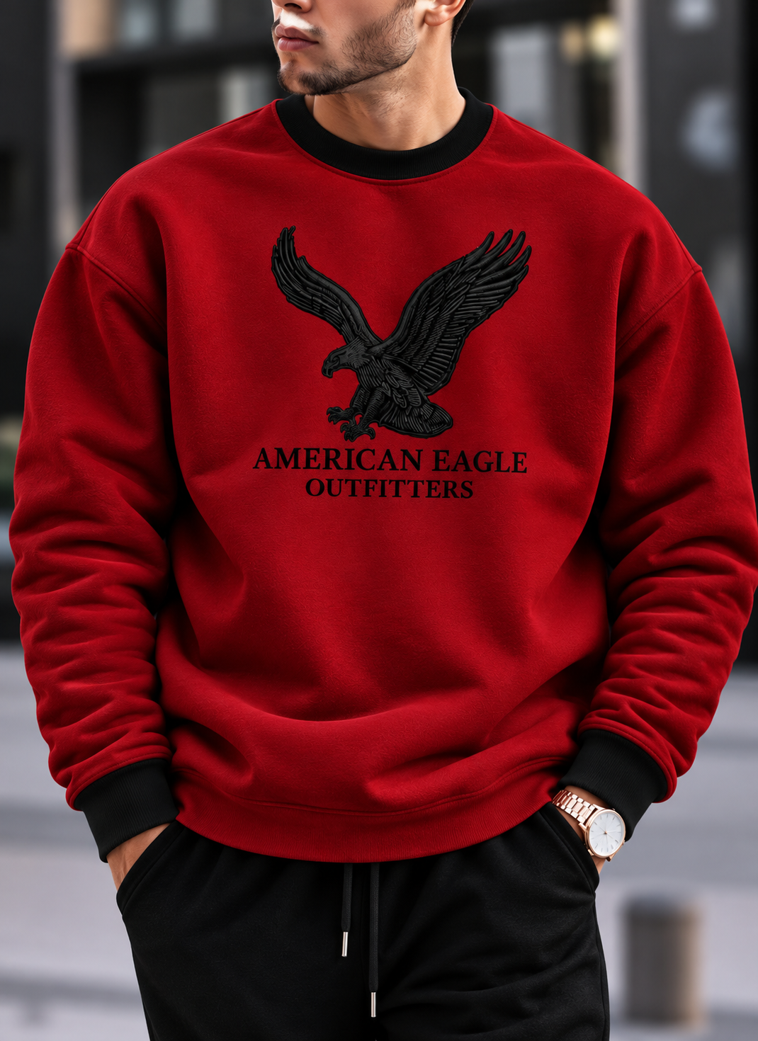 New American Eagle Oversized Ranger Round Sweatshirt