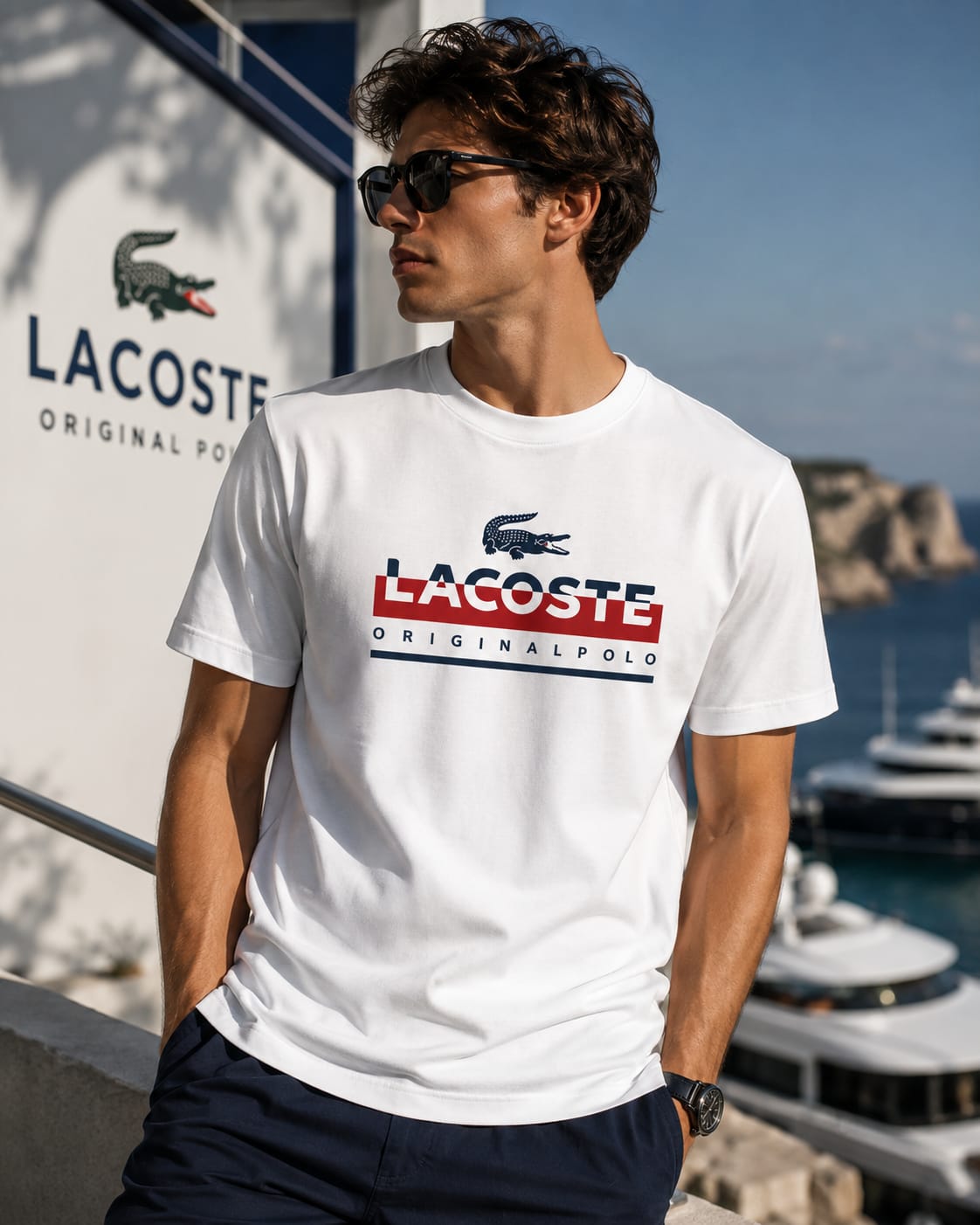 Regular Lacoste Tesla Printed T-shirt