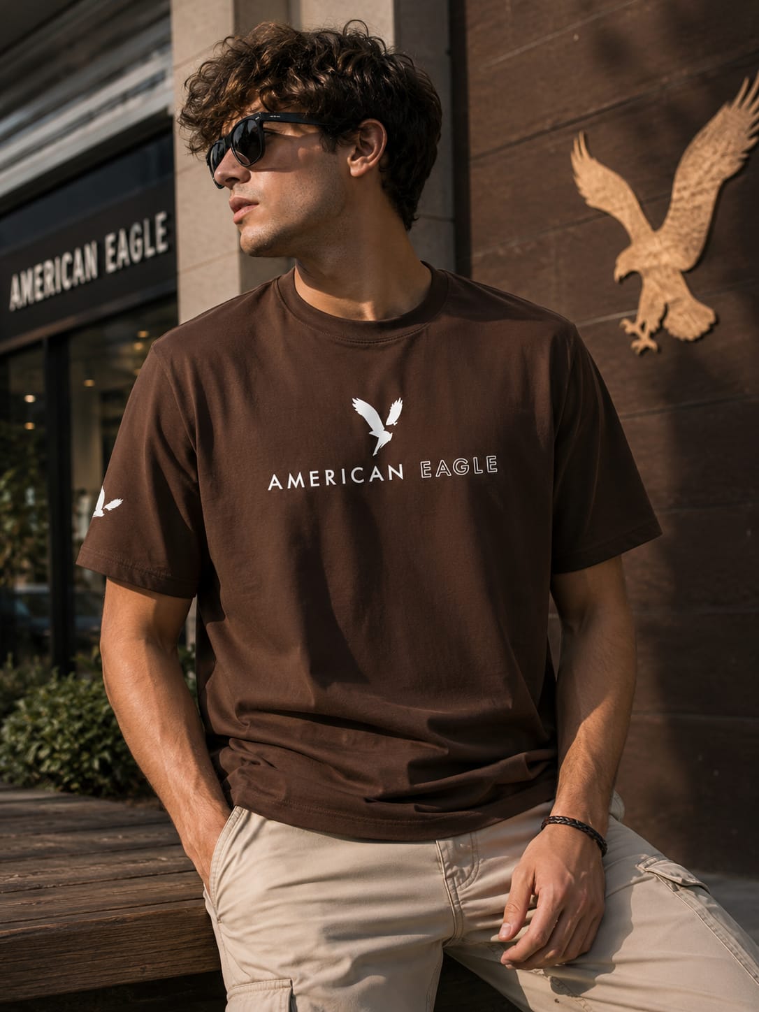 New American Regular Tesla Printed T-shirt