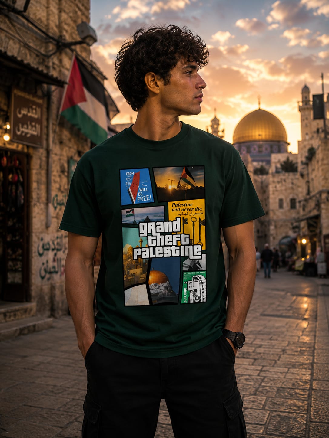 Grand Theft Palestine Regular Printed T-shirt