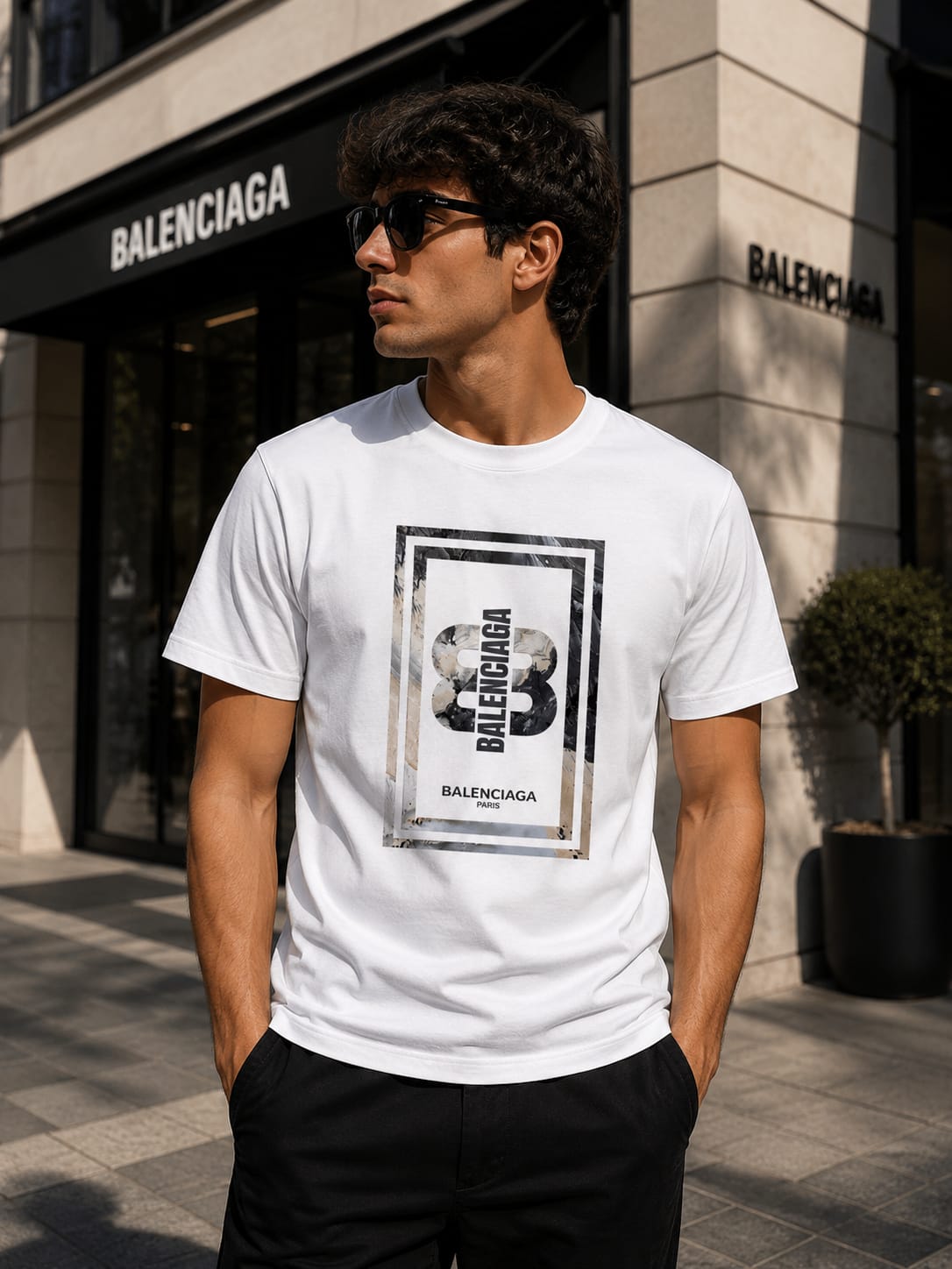 New Balenciaga Regular Printed T-shirt