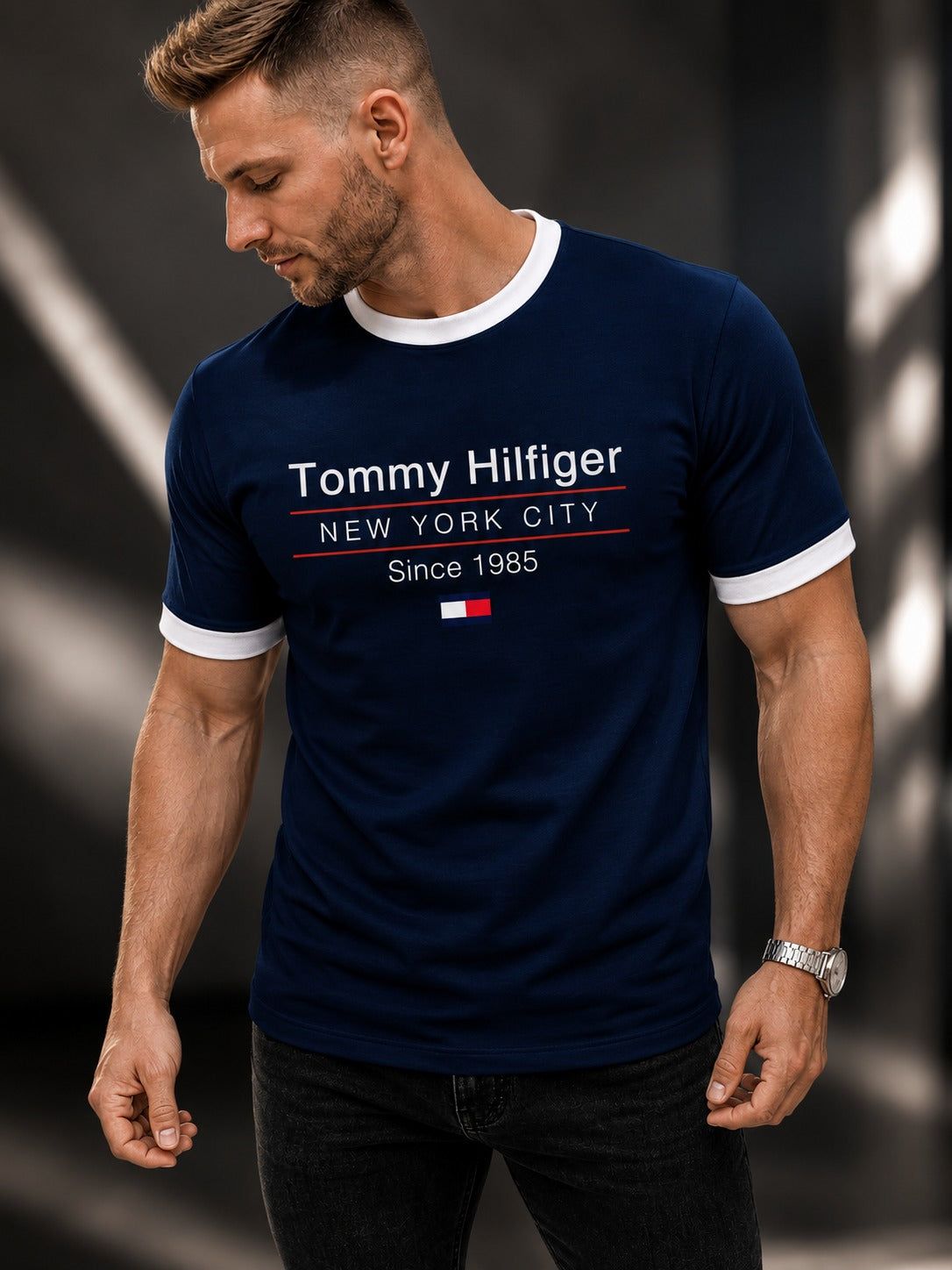 TOMMY HILFIGER Regular Ringer Printed T-shirt