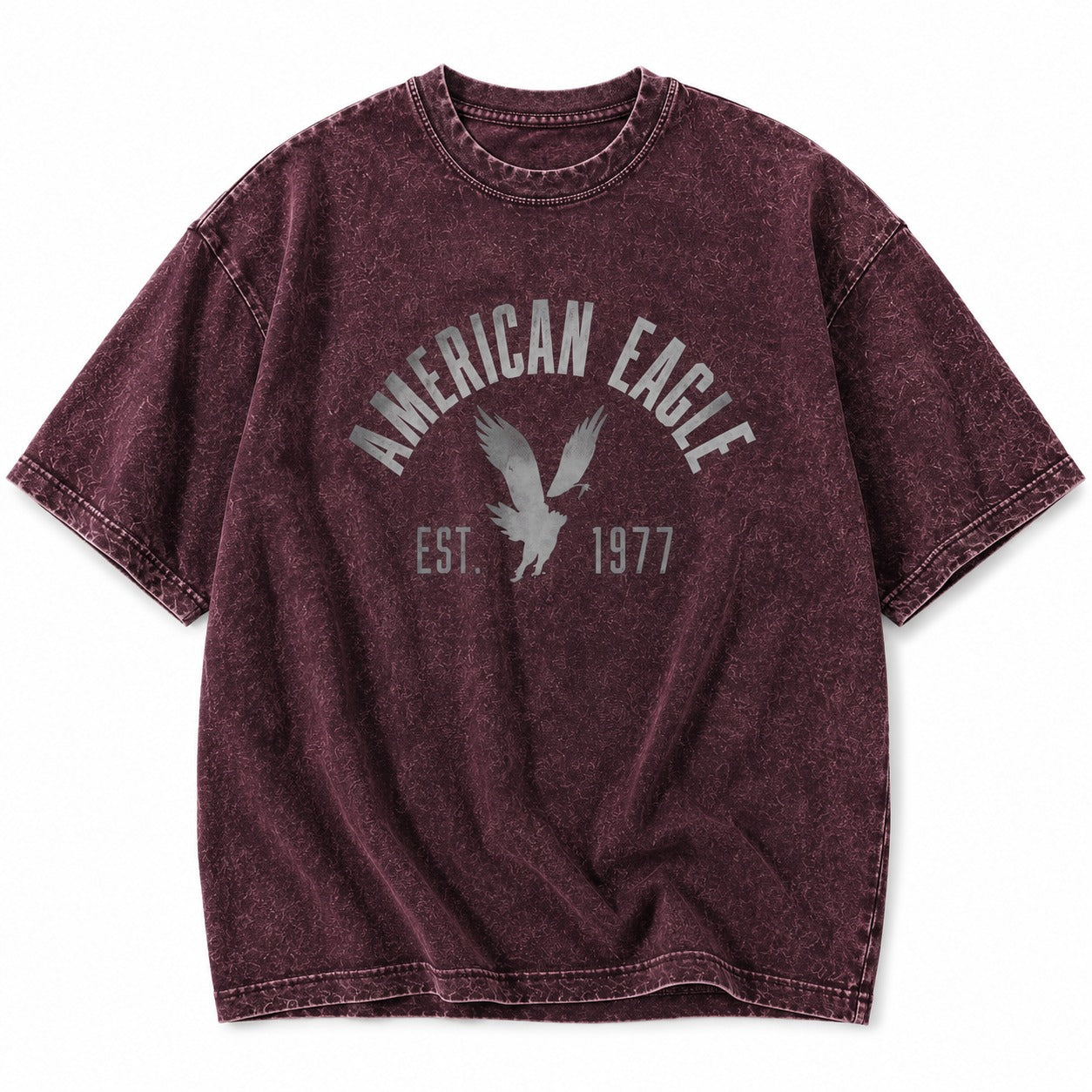 New American eagle Oversized Washed Printed T-shirt