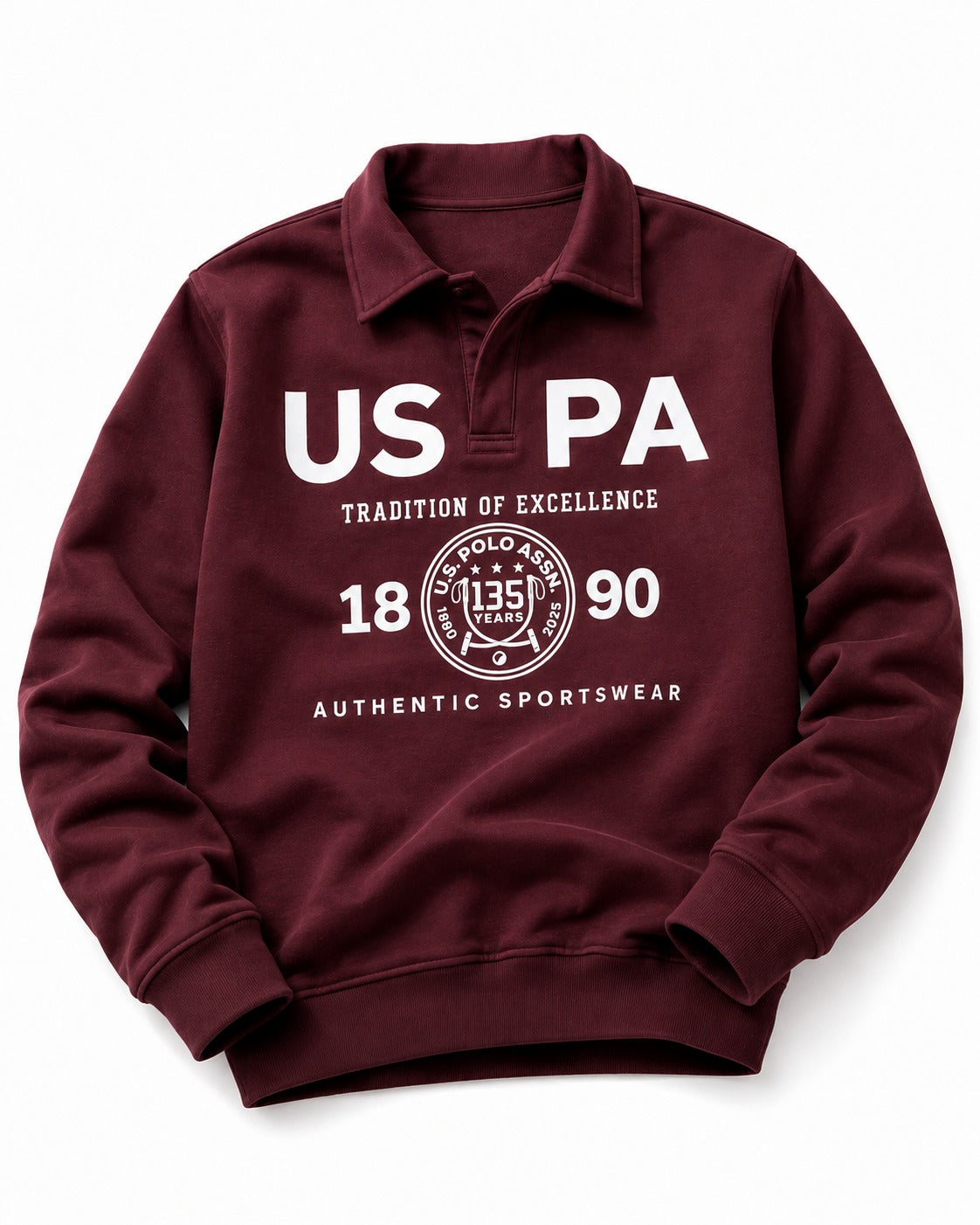 Printed Winter Polo Sweatshirt , Soft Fabric with Modern Cozy Fit
