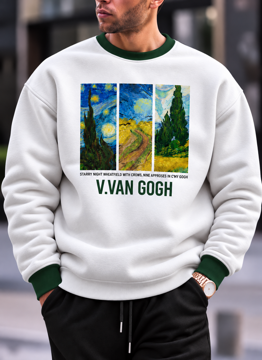 Van Gogh Oversize Round Fit Ringer Sweatshirt