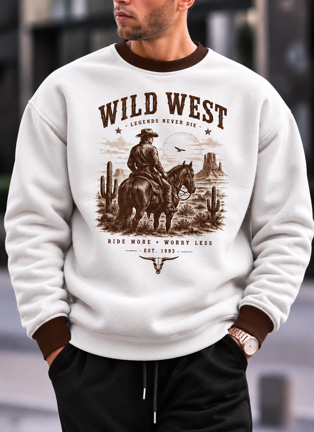 Wild West Oversize Round Fit Ringer Sweatshirt