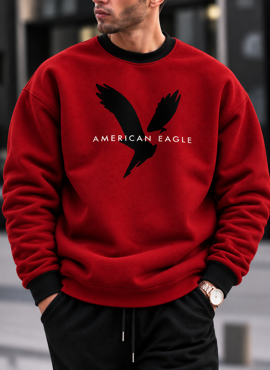 Oversized American Eagle Ranger Round Sweatshirt